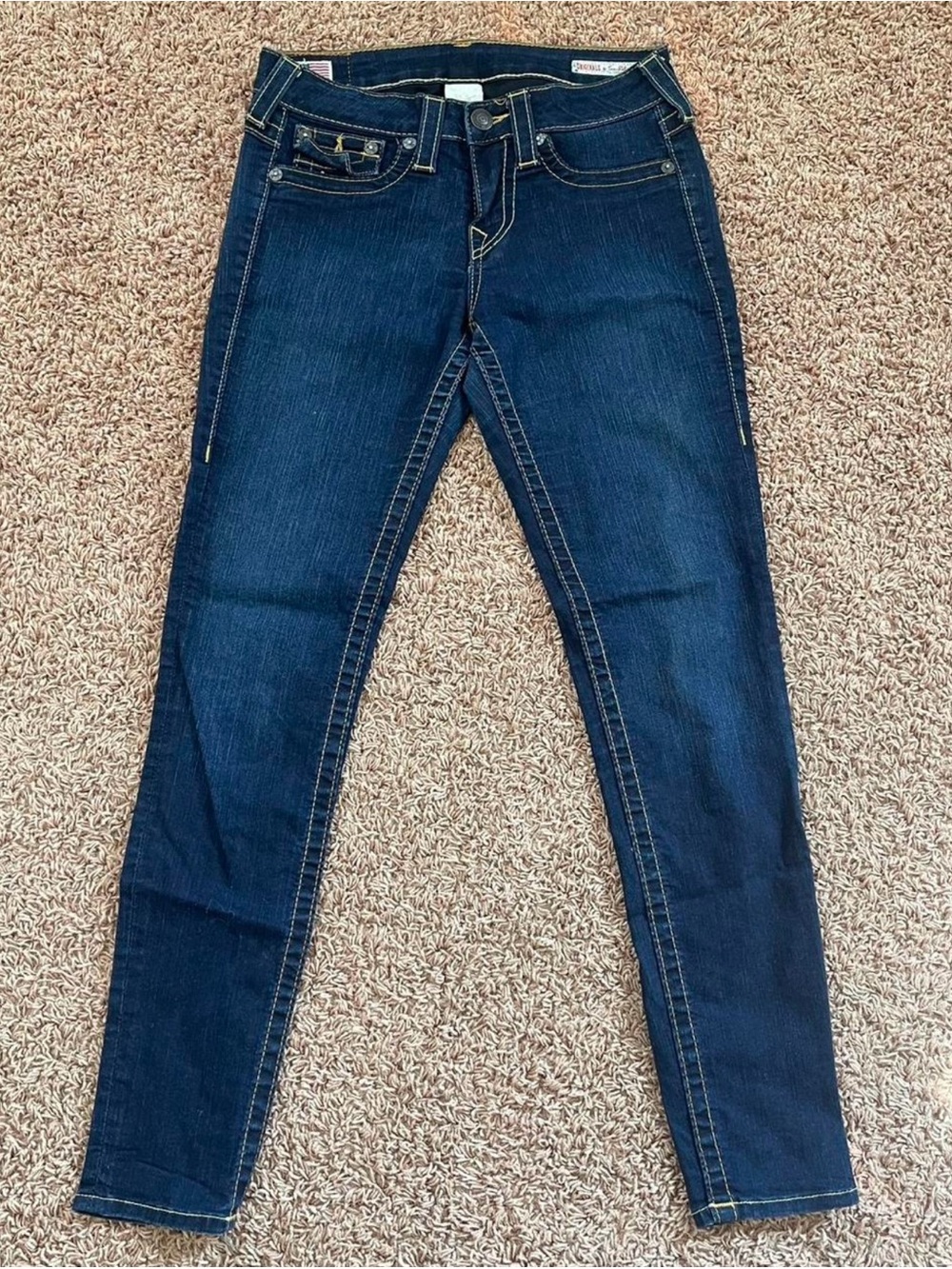 True Religion Women's Dark Indigo Skinny Jeans
